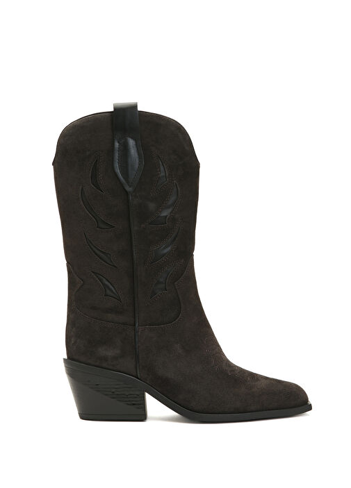 Kahverengi Kadın Süet Çizme - Görsel 2