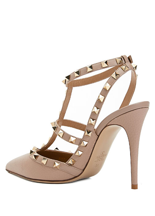 Rockstud Pudra Deri Topuklu Ayakkabı - Görsel 4