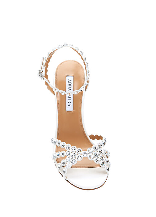 Beyaz Kadın Deri Sandalet - Görsel 5