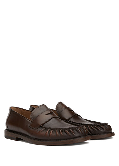 Pantanetti Kahverengi Pantanetti Deri Erkek Loafer