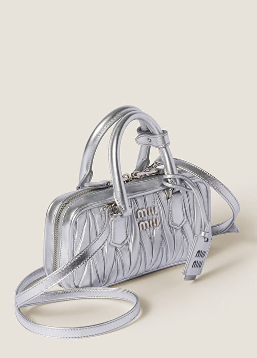 Miu Miu - Arcadie Matelassé Silver Nappa Leather Mini Women's Handbag