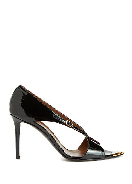 Lilibeth Siyah Rugan Deri Topuklu Sandalet - Görsel 2