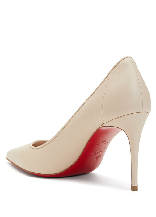 Sporty Kate Krem Deri Stiletto - Görsel 4