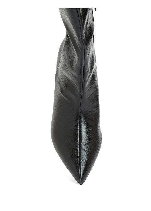 Siyah Kroko Desenli Çizme - Görsel 5