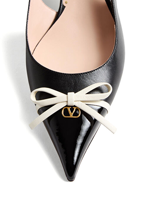 VLogo Signature Siyah Beyaz Deri Topuklu Ayakkabı - Görsel 6