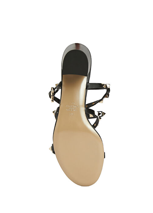 Rockstud Siyah Kadın Deri Sandalet - Görsel 6
