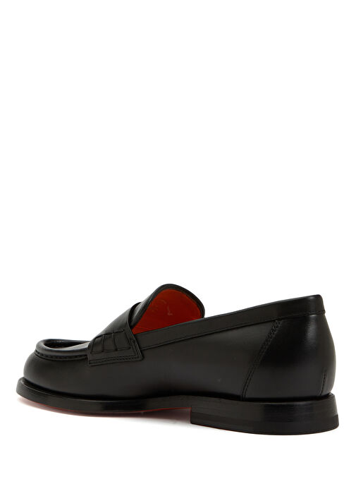 Airglow Siyah Bantlı Kadın Deri Loafer - Görsel 4