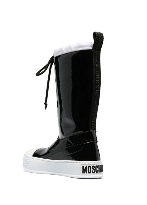 Siyah Logolu Kadın Yağmur Çizmesi - Görsel 4