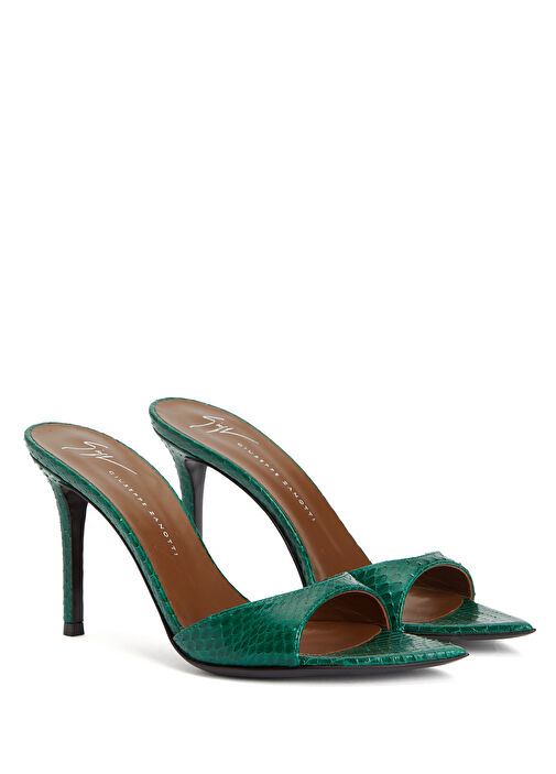 Yeşil Kadın Deri Terlik - Görsel 3