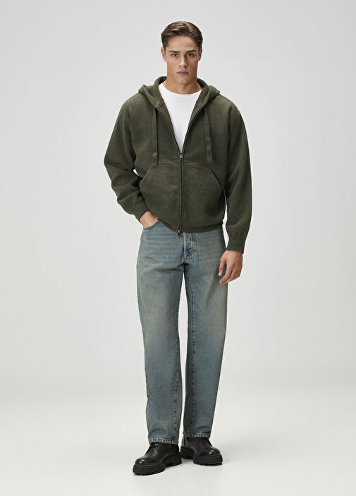 Roberto Collina - Khaki Hooded Wool Knit Cardigan