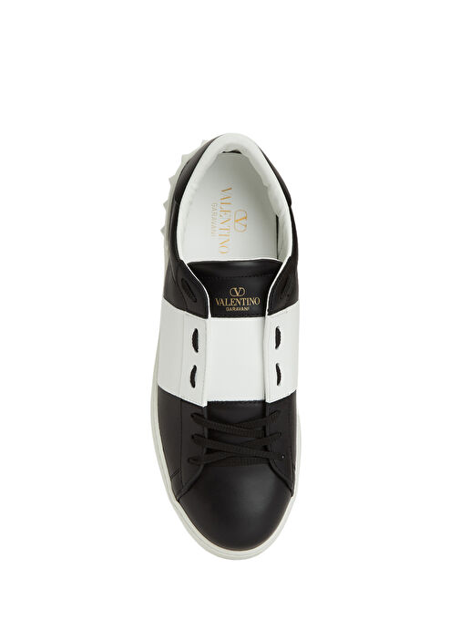 Open Siyah Beyaz Erkek Deri Sneaker - Görsel 5