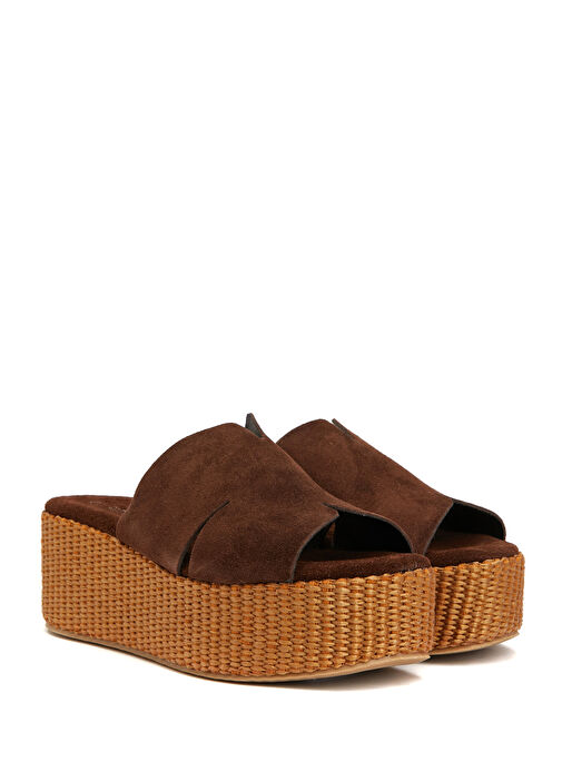 Kahverengi Kadın Süet Terlik - Görsel 3