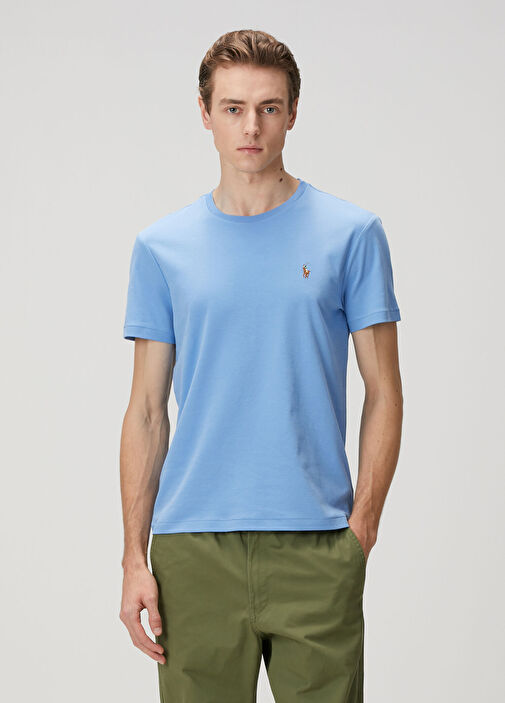 Polo Ralph Lauren Açık Mavi Erkek Slim Fit Açık Mavi Basic T-shirt