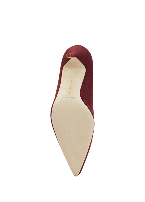 Bordo Deri Stiletto - Görsel 6