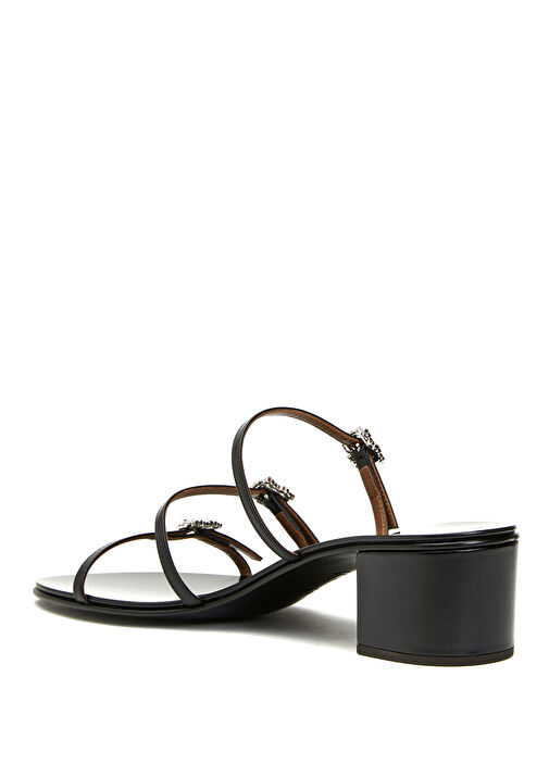 Siyah Kadın Deri Sandalet - Görsel 4