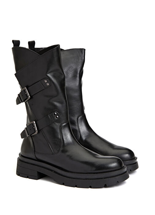Siyah Kadın Deri Bot - Görsel 3