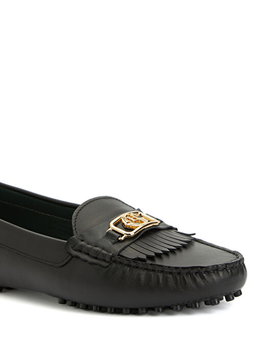 Siyah Kadın Deri Loafer - Görsel 7