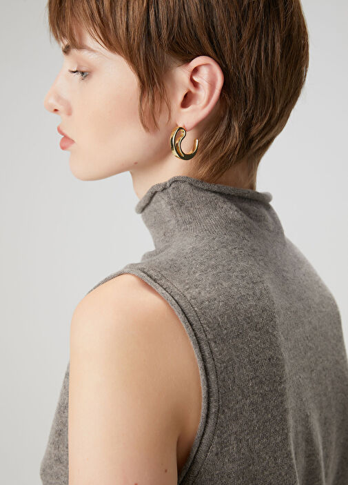 Gold Damla Formlu Kadın Küpe