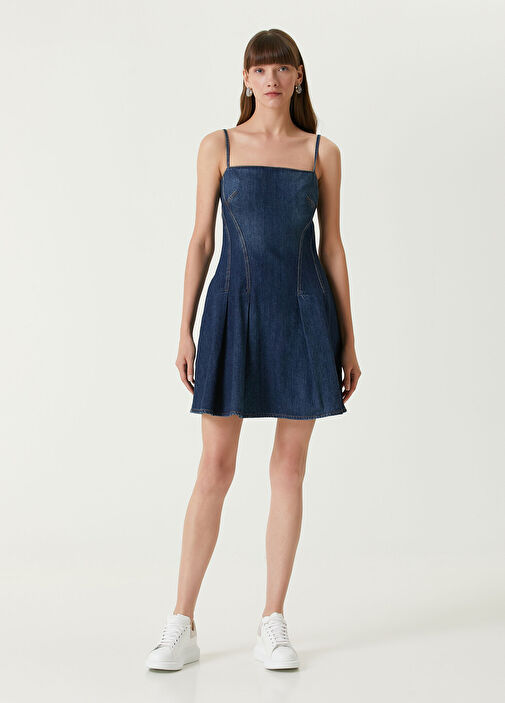 Alexander McQueen - Dark Blue Mini Denim Dress Alexander McQueen - Dark Blue Mini Denim Dress