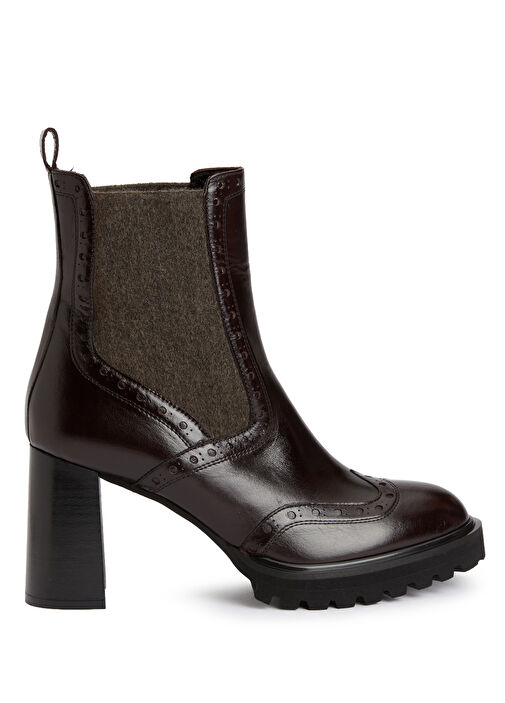 Kahverengi Kadın Lastikli Deri Bot - Görsel 2