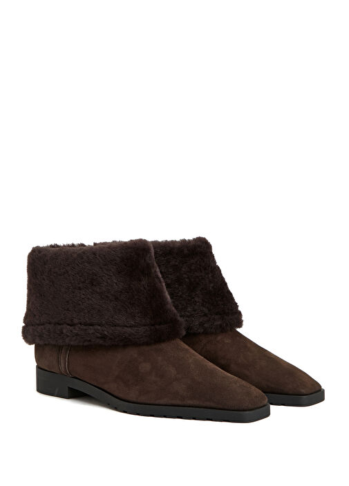 Koyu Kahverengi Kadın Süet Bot - Görsel 3