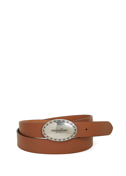 ベルト SALVATORE FERRAGAMO Brown Leather Belt Ferragamo Allover Gancio Reversible Leather Belt | Belts