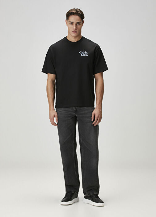 CK Jeans - Siyah Logo Nakışlı T-shirt - Siyah