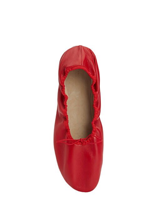 Round Kırmızı Deri Babet - Görsel 5