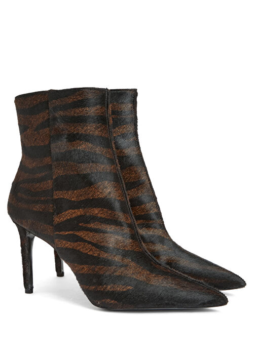 Zebra Desenli Kadın Deri Bot - Görsel 3
