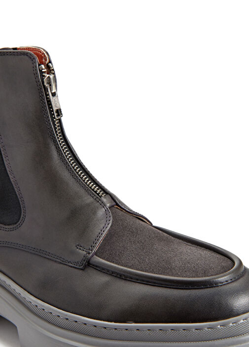 Gri Erkek Deri Bot - Görsel 7