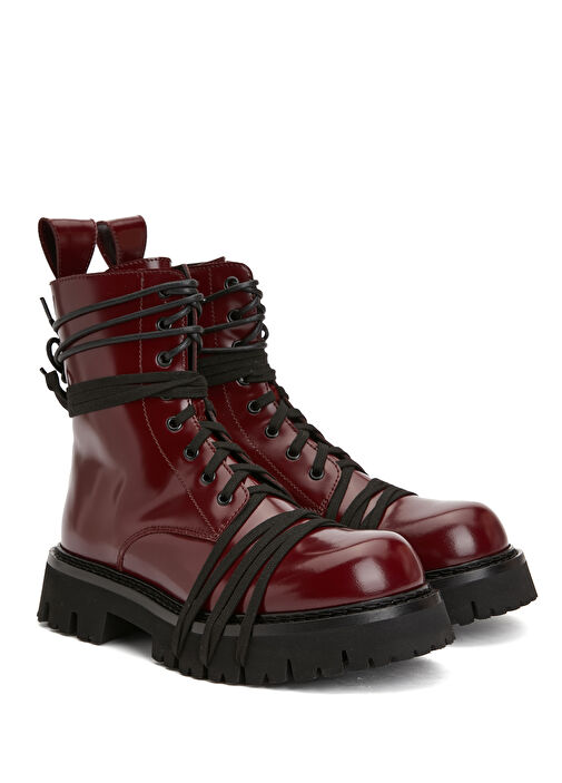 Bordo Kadın Deri Bot - Görsel 3