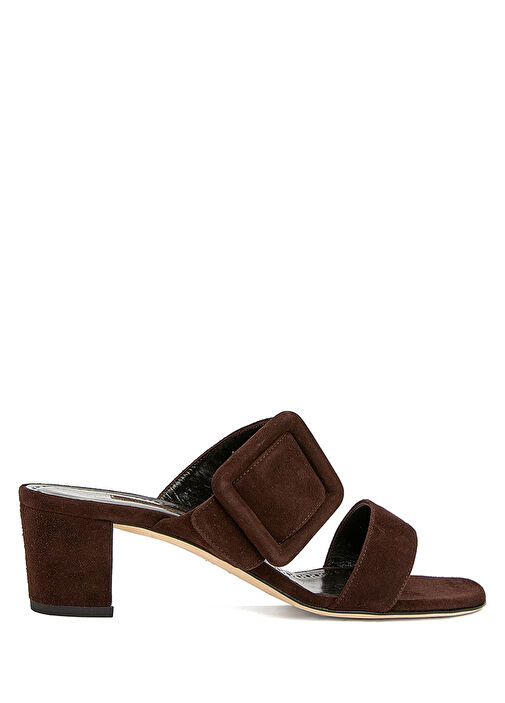 Gable Koyu Kahverengi Kadın Süet Terlik - Görsel 2