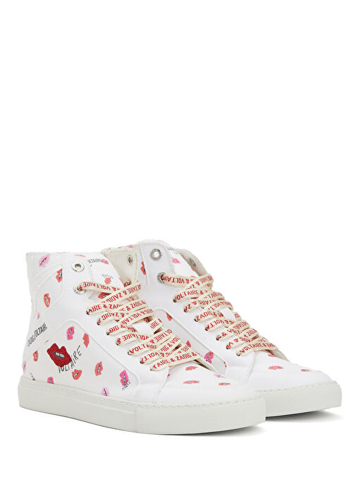 Beyaz Desenli Kadın Sneaker - Görsel 3