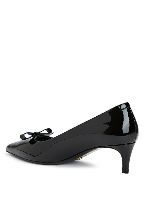 Siyah Rugan Deri Topuklu Ayakkabı - Görsel 4