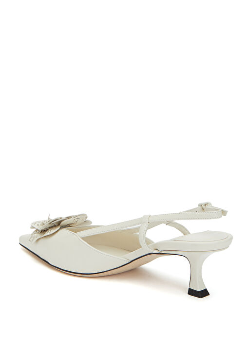 Mimmi Krem Deri Topuklu Ayakkabı - Görsel 4