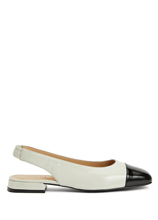 Ekru Siyah Deri Babet - Görsel 2