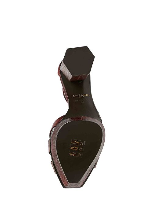 Bordo Deri Topuklu Ayakkabı - Görsel 6