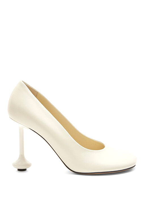 Toy Beyaz Deri Topuklu Ayakkabı - Görsel 2