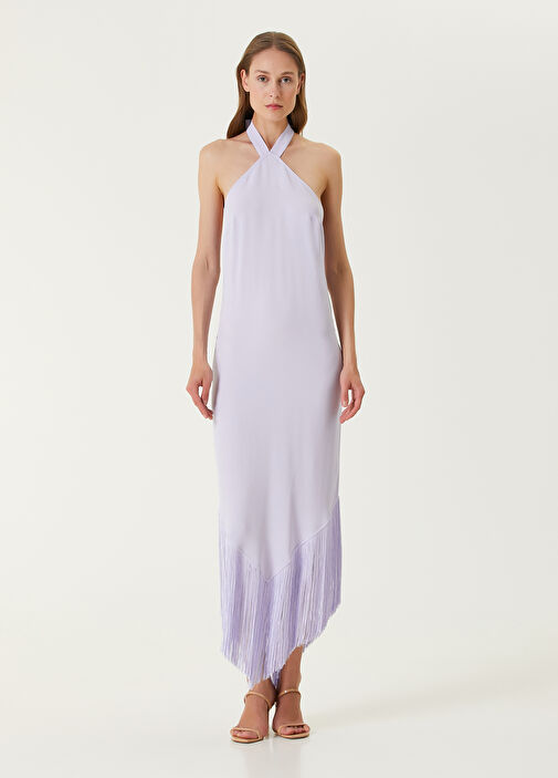 Taller Marmo Lilac Tassel Midi Evening Dress