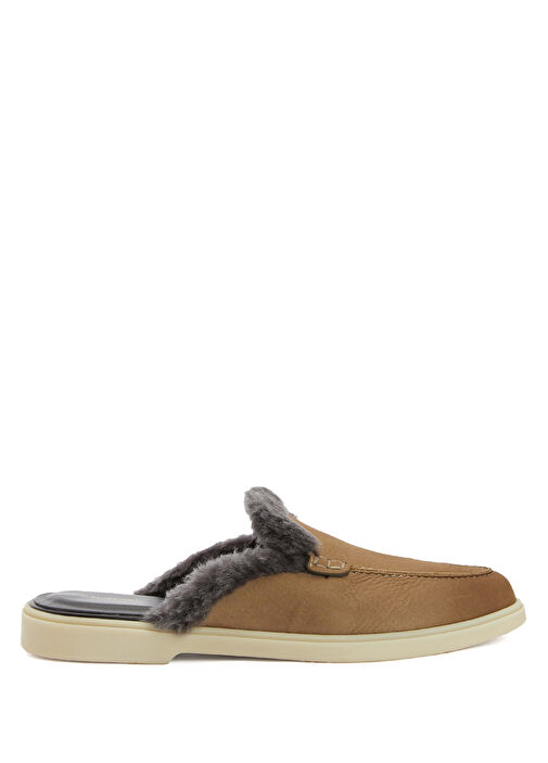 Bej Kadın Deri Terlik - Görsel 2