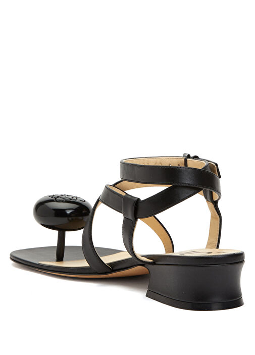 Calle Pebble Siyah Kadın Deri Sandalet - Görsel 4