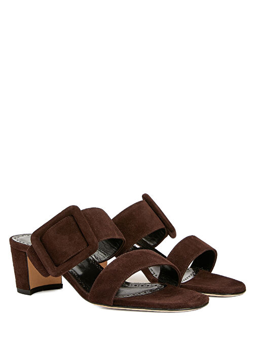 Gable Koyu Kahverengi Kadın Süet Terlik - Görsel 3
