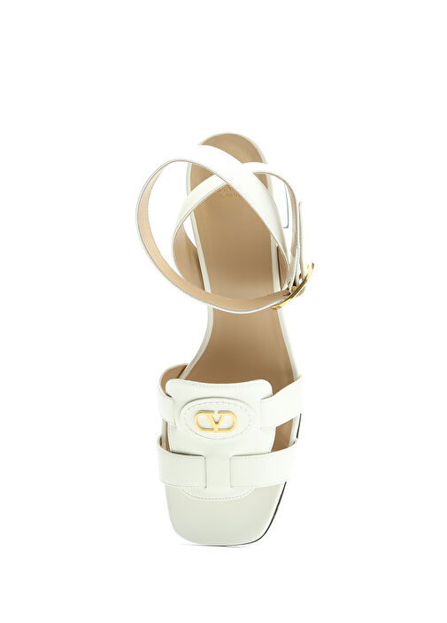 Ekru Kadın Deri Sandalet - Görsel 5