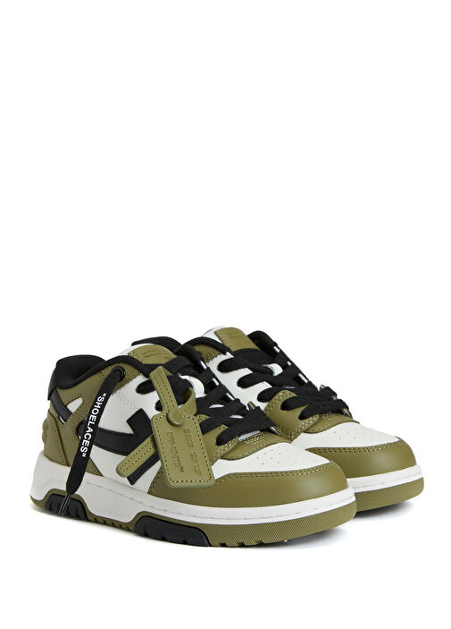 Out Of Office Beyaz Yeşil Erkek Çocuk Deri Sneaker - Görsel 3