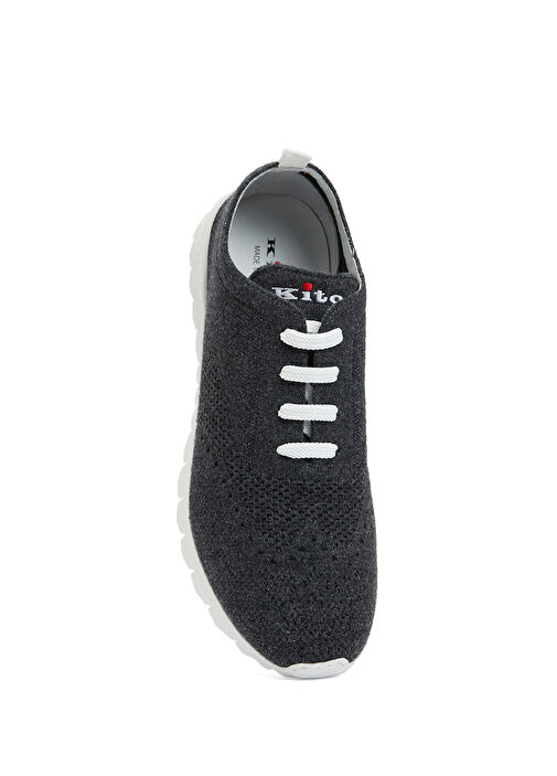 Antrasit Logolu Erkek Kaşmir Sneaker - Görsel 5