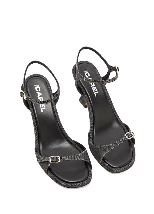 Koyu Gri Kadın Deri Sandalet - Görsel 4