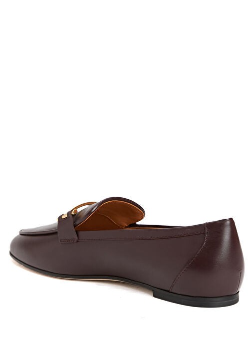 Bordo Kadın Deri Loafer - Görsel 4