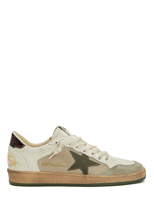Ball Star Krem Erkek Deri Sneaker - Görsel 2