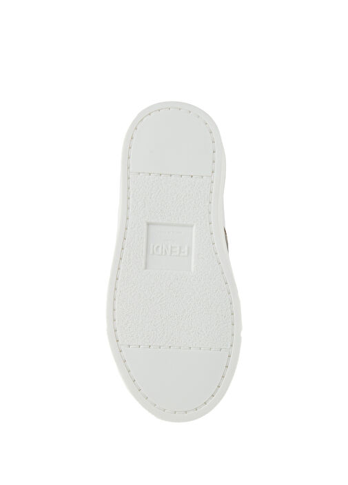 Beyaz Kahverengi Çocuk Deri Sneaker - Görsel 6