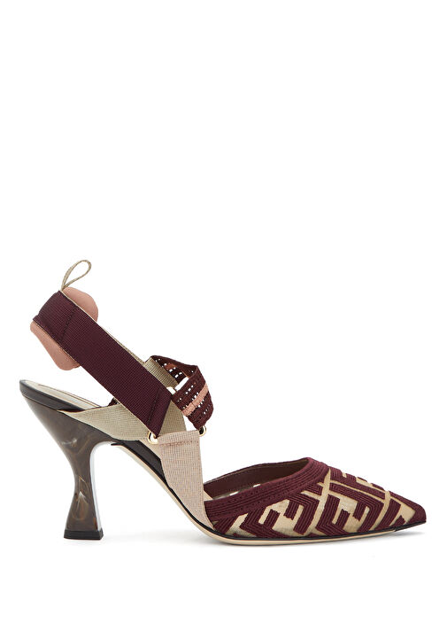 Colibrì Bordo Logo Desenli Kadın Topuklu Ayakkabı - Görsel 2